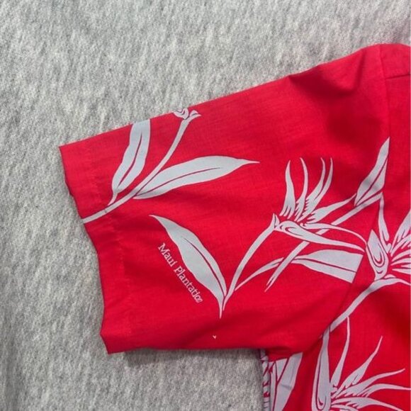Hilo Hattie Shirt Mens medium Hawaiian red floral maui plantation - Picture 5 of 10